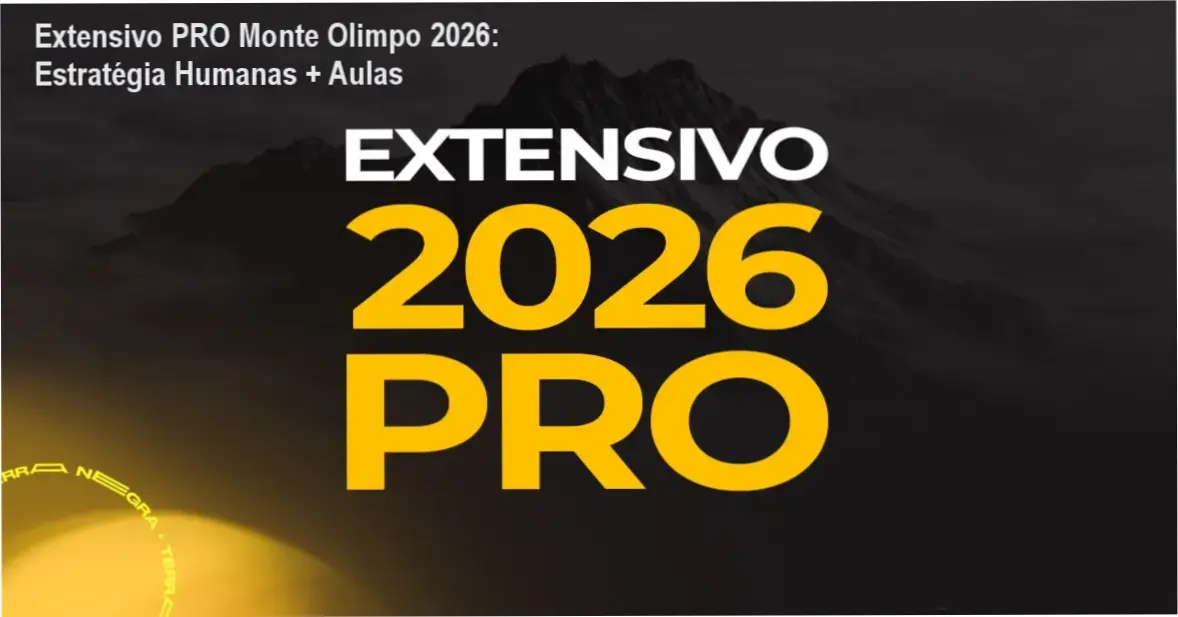 Imagem promocional do Extensivo PRO Monte Olimpo 2026 mostrando aulas ao vivo e estratégia de Humanas
