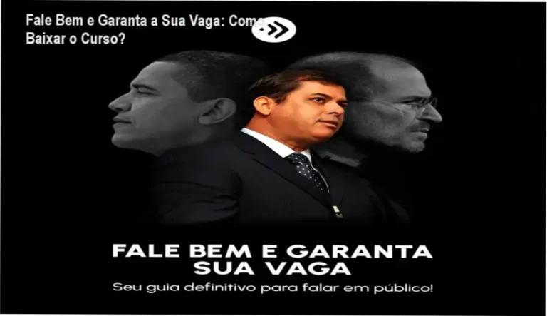 Imagem ilustrando o curso online Fale Bem e Garanta a Sua Vaga e opções de download oficial