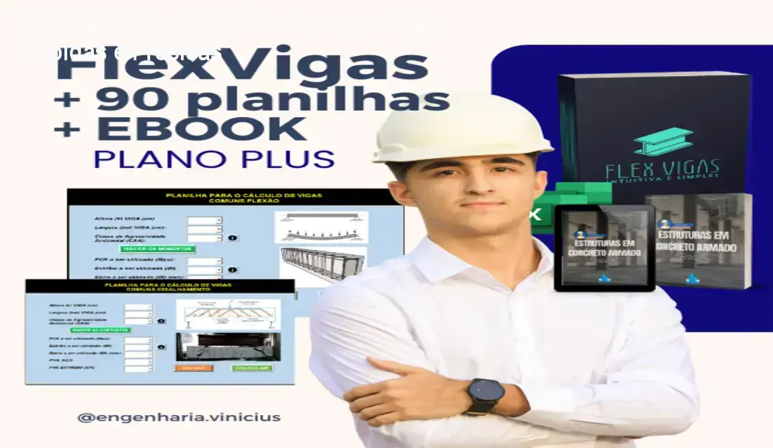Planilha FlexVigas automatizando cálculo de vigas de concreto armado