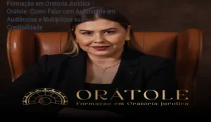 Advogado praticando oratória jurídica com o curso Orátole, demonstrando segurança ao falar em audiência