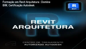 Aluno usando o curso de Revit Arquitetura da Axiom para criar modelo BIM parametrizado e obter certificação Autodesk