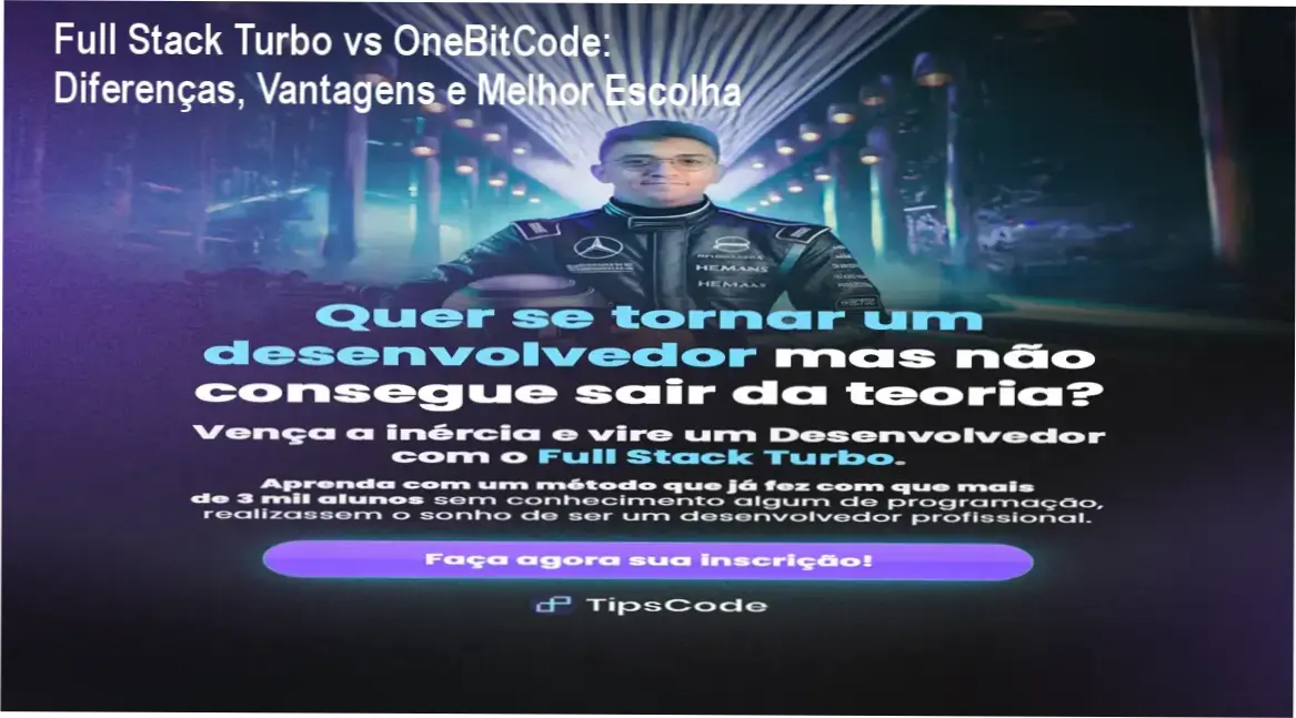 Comparativo visual entre Full Stack Turbo e OneBitCode destacando benefícios e diferenças