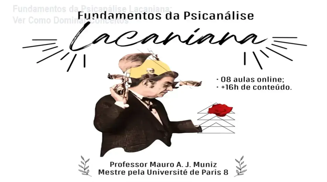 Capa do curso Fundamentos da Psicanálise Lacaniana com destaque para bônus e certificado
