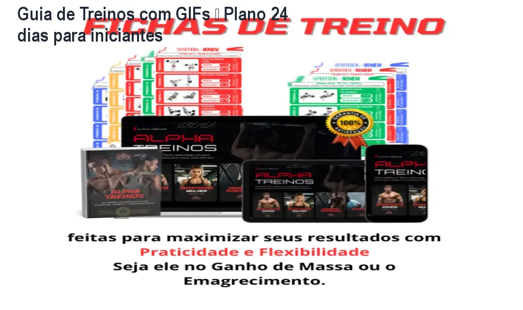 Guia de Treinos com GIFs – Plano 24 dias para iniciantes 1 Guia de Treinos com GIFs – Plano 24 dias para iniciantes