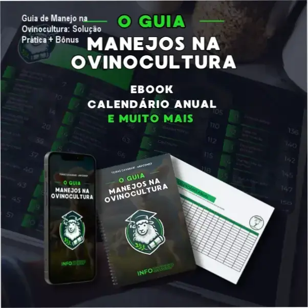 Capa do Guia de Manejo na Ovinocultura com destaque para planilhas e calendário inclusos