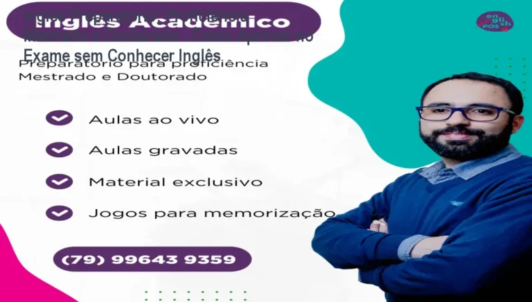 Imagem do curso Inglês Preparatório Full mostrando estudante lendo artigo acadêmico e recebendo apoio ao vivo