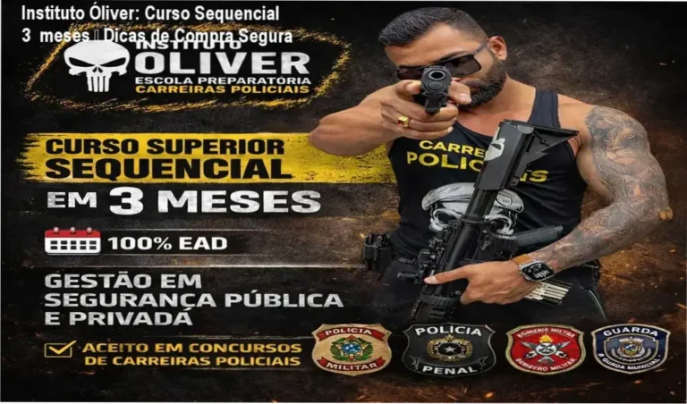 Imagem promocional do Curso Sequencial de 3 meses do Instituto Óliver, destaque para diploma reconhecido pelo MEC