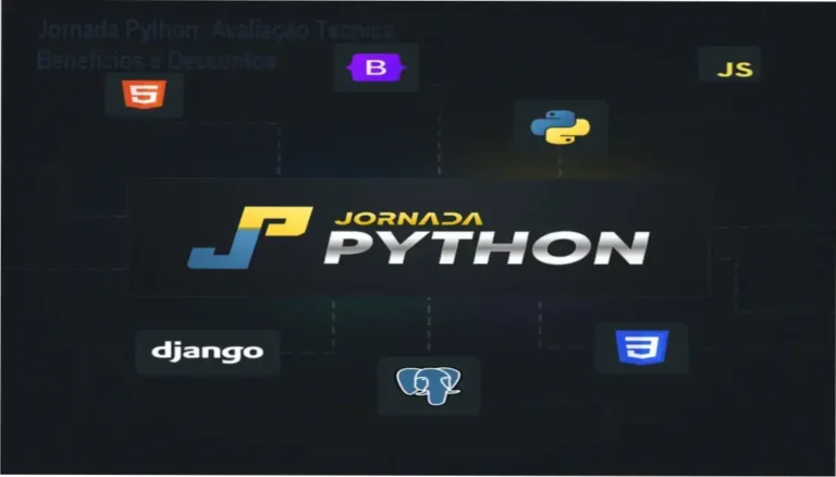 Banner da Jornada Python destacando desconto promocional e benefícios da formação em Python, Django e APIs