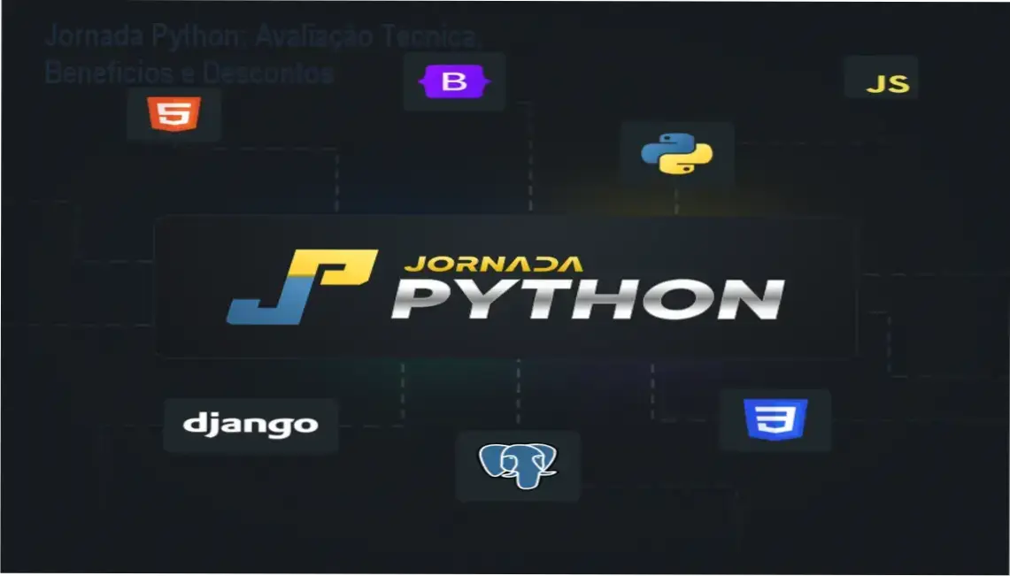Banner da Jornada Python destacando desconto promocional e benefícios da formação em Python, Django e APIs