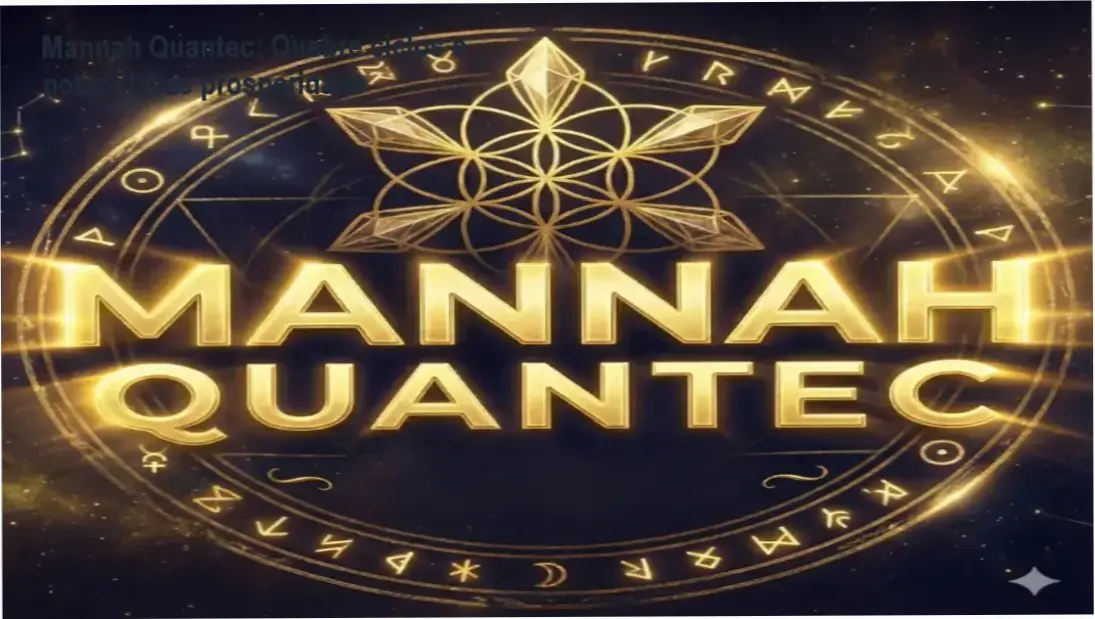 Imagem promocional do Mannah Quantec mostrando tratamento de biorressonância quântica para desbloquear prosperidade.