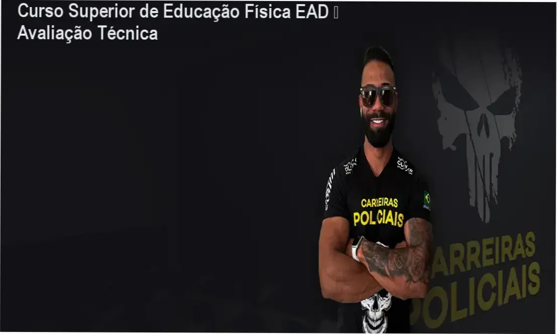 Tela do curso superior de Educação Física EAD do Instituto Óliver mostrando módulos de biomecânica e gestão de academias