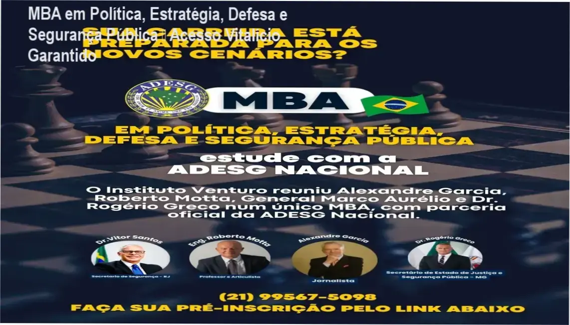 MBA em Política, Estratégia, Defesa e Segurança Pública – acesso vitalício