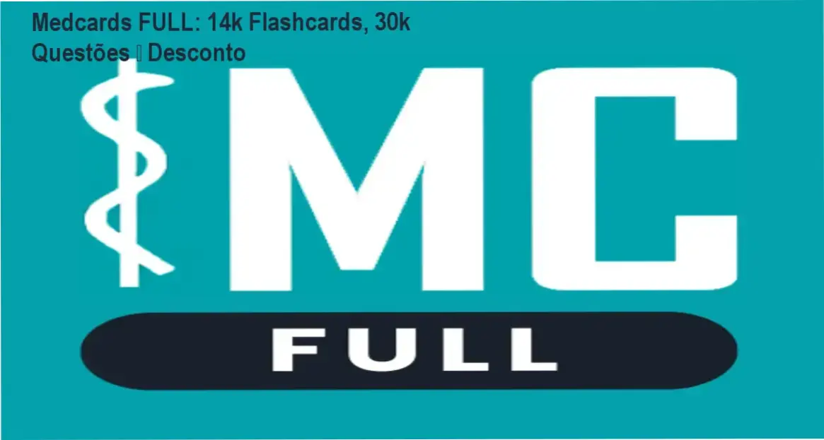 Medcards FULL mostrando 14 mil flashcards e 30 mil questões com selo de desconto