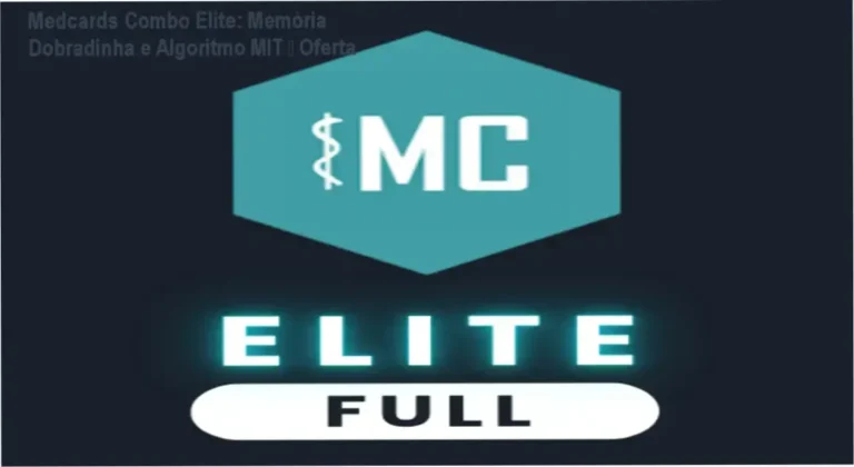 Tela da plataforma Medcards Combo Elite mostrando flashcards com algoritmo de repetição espaçada