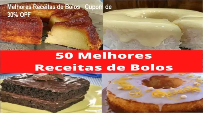 Melhores Receitas de Bolos – Cupom de 30% OFF 3 Melhores Receitas de Bolos – oferta de cupom de desconto