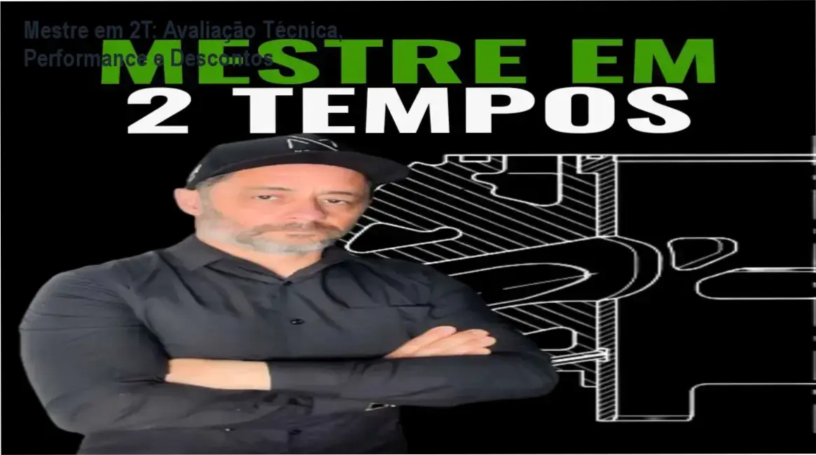 Capa do curso Mestre em 2 tempos mostrando foco em performance e cupom de desconto