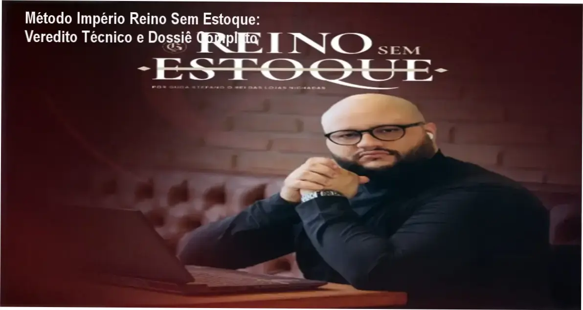 Método Império Reino Sem Estoque mostrando alerta de pirataria e acesso ao curso oficial