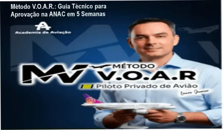 Imagem promocional do Método V.O.A.R. com destaque para cupom de desconto e aprovação na prova da ANAC