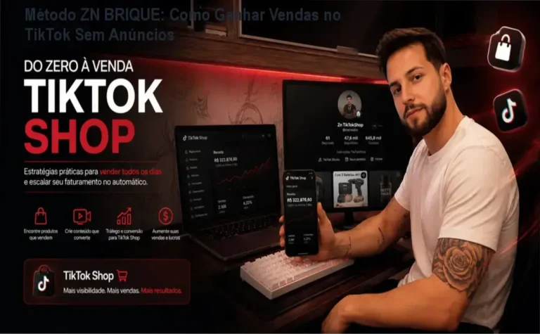Método ZN BRIQUE: Como Ganhar Vendas no TikTok Sem Anúncios 9 Tela do curso Método ZN BRIQUE mostrando passo a passo de vendas orgânicas no TikTok