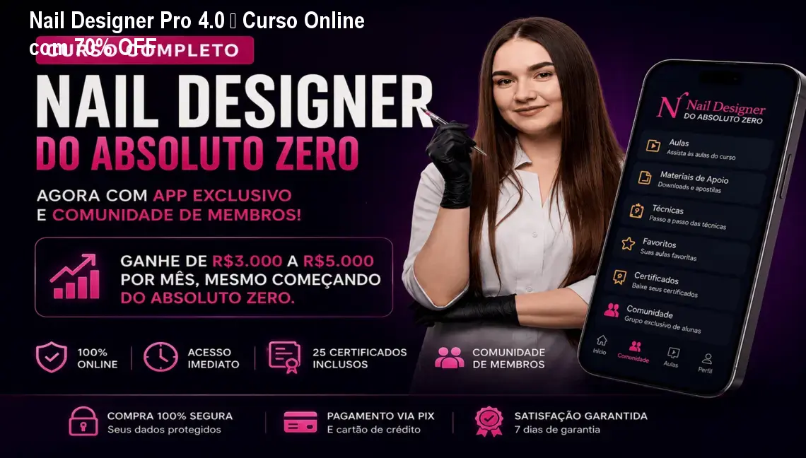 Nail Designer Pro 4.0 – Curso Online com 70% OFF 1 Nail Designer Pro 4.0 – Curso Online com 70% OFF