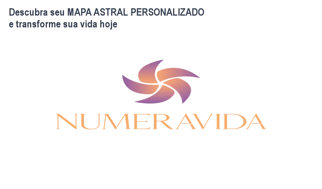Descubra seu MAPA ASTRAL PERSONALIZADO e transforme sua vida hoje 1 Mapa Astral personalizado da Numeravida mostrando números da sorte e insights de vida