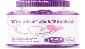Frasco de Nutra Vida suplemento de fertilidade feminina com feno-grego