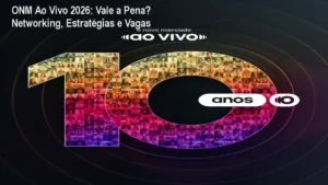Participantes em evento de marketing digital do ONM Ao Vivo no Vibra São Paulo realizando networking