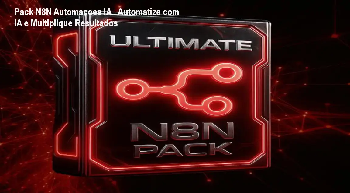 Imagem do Pack N8N Automações IA mostrando exemplos de fluxos automatizados com IA