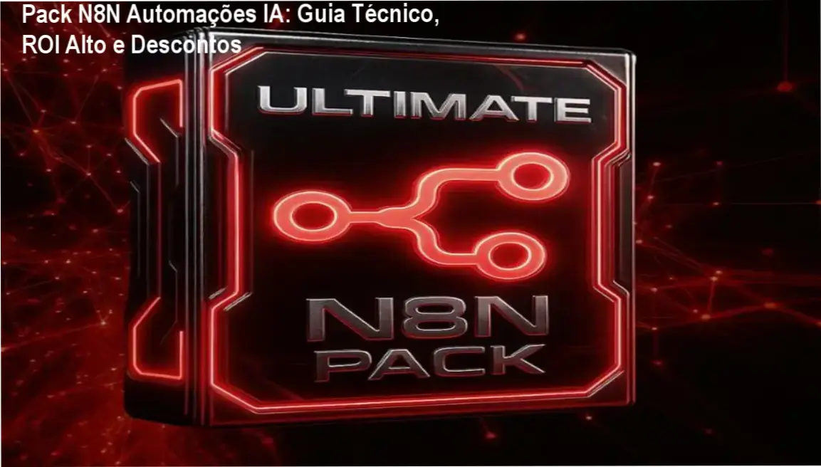 Pack N8N Automações IA com destaque para oferta de cupom e benefícios de automação