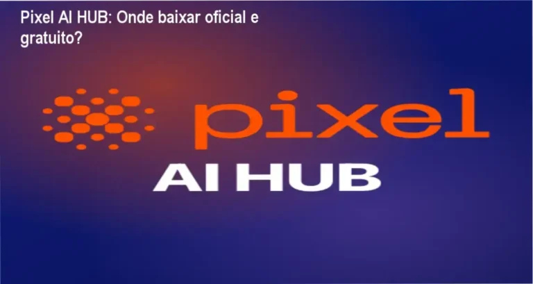 Captura de tela mostrando a página oficial de download do Pixel AI HUB
