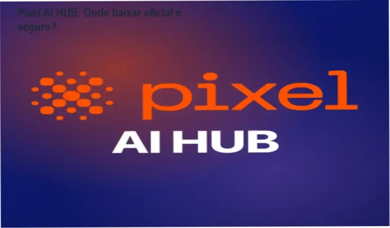 Captura de tela mostrando a página de download oficial do Pixel AI HUB na Hotmart