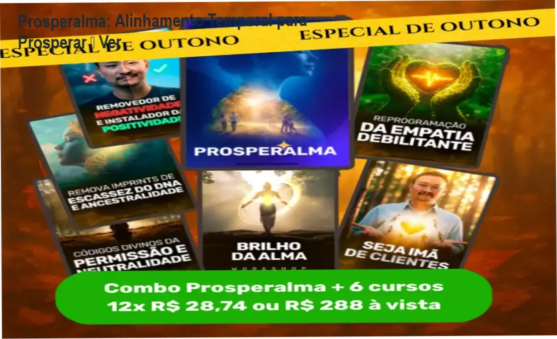 Capa do curso Prosperalma mostrando energia de luz estelar e promessa de abundância financeira