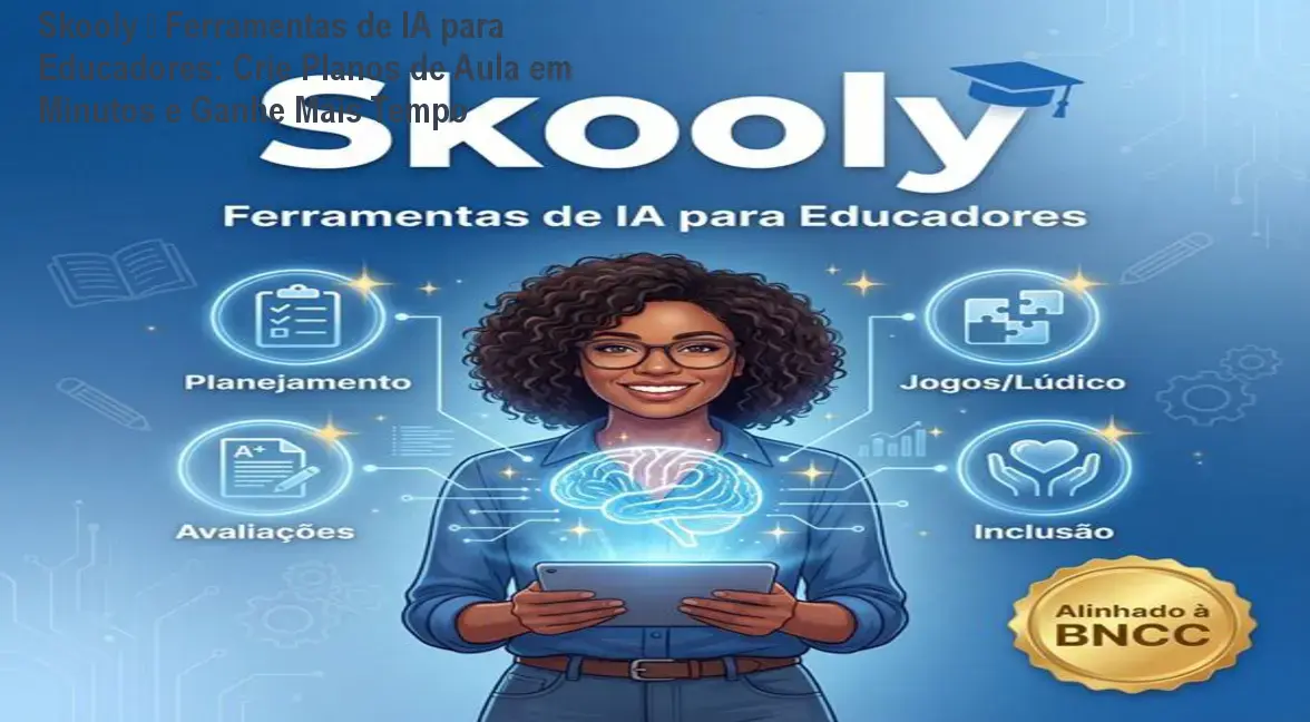 Professor usando a plataforma Skooly para gerar rapidamente planos de aula personalizados com IA