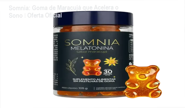 Goma de melatonina Somnia sabor maracujá, destaque da oferta oficial com frete grátis