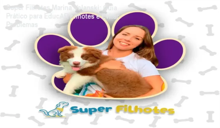 Imagem promocional do curso Super Filhotes de Marina Volanski mostrando treinamento de filhotes