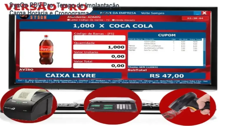 SysOn PDV Pro cronograma de implantação e carga horária