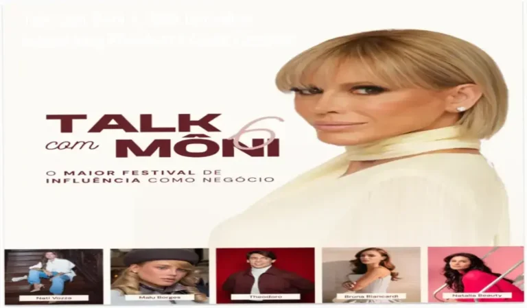 Imagem promocional do evento Talk com Moni 6 mostrando networking de luxo e detalhes de compra