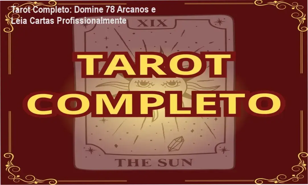 Imagem ilustrativa do curso Tarot Completo mostrando baralho de 78 cartas e certificado