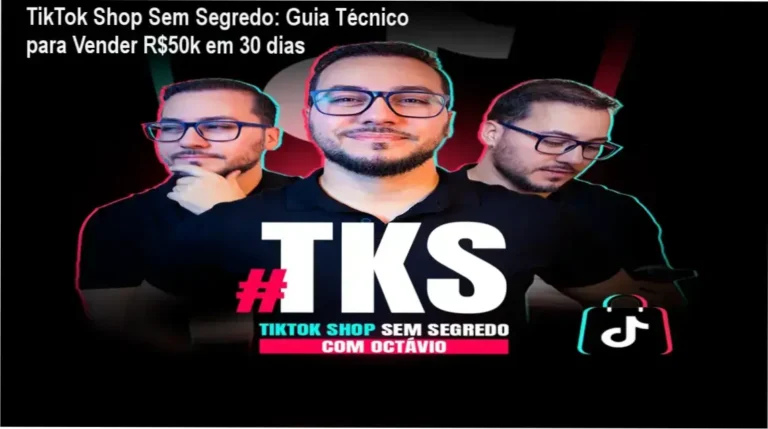 Tela do curso TikTok Shop Sem Segredo mostrando etapas de venda orgânica