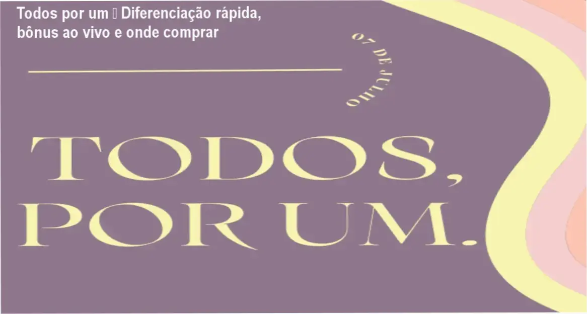 Capa do curso Todos por um mostrando bônus ao vivo e promessa de diferenciação no mercado de eventos