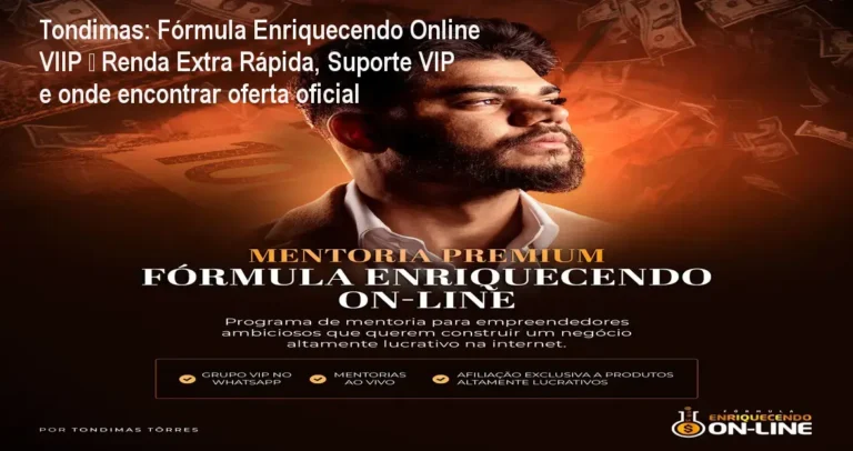 Imagem do curso Fórmula Enriquecendo Online VIIP mostrando tela do treinamento e destaque para renda extra via celular