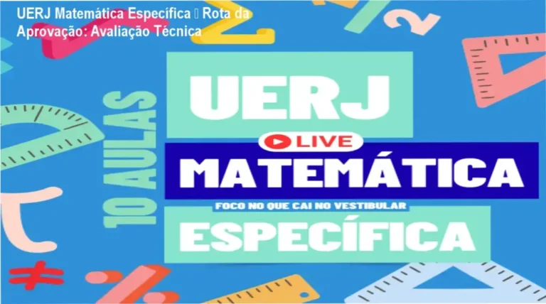 Capa do curso UERJ Matemática Específica – Rota da Aprovação com destaque para oferta e cupom