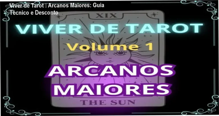 Capa do curso Viver de Tarot – Volume 1 mostrando os Arcanos Maiores e destaque de desconto