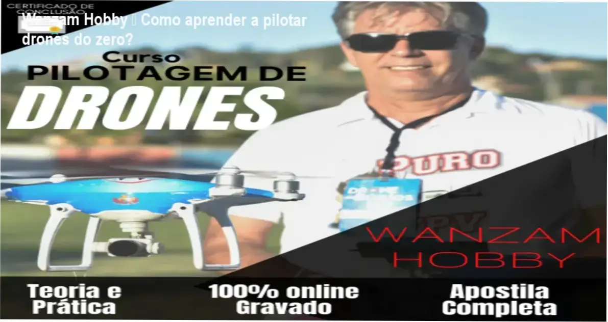 Imagem ilustrativa do curso online de drones da Wanzam Hobby para iniciantes