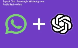 Tela do Zapbot Chat mostrando fluxo de mensagem de áudio automatizado no WhatsApp para aumentar conversões.