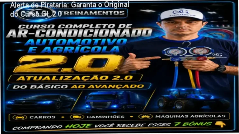 Alerta de Pirataria: Garanta o Original do Curso GL 2.0 10 Capa do artigo sobre como comprar o curso original de ar-condicionado automotivo e agrícola de Giliard Mota, evitando pirataria