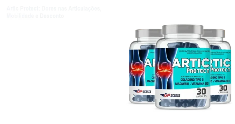Artic Protect: Dores nas Articulações, Mobilidade e Desconto 9 Frasco de Artic Protect softgel com destaque para oferta de cupom