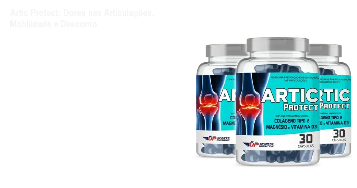 Frasco de Artic Protect softgel com destaque para oferta de cupom