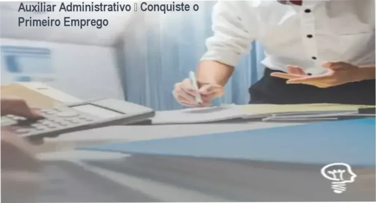Imagem promocional do curso Auxiliar Administrativo destacando a oferta oficial