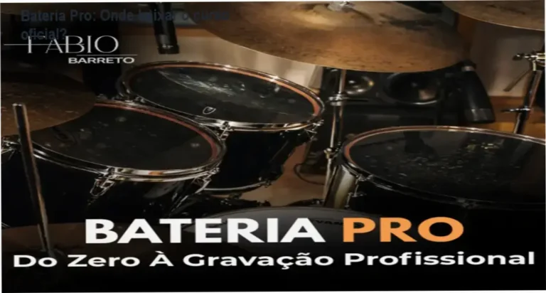 Capa do curso Bateria Pro mostrando a gravação profissional de bateria em home studio